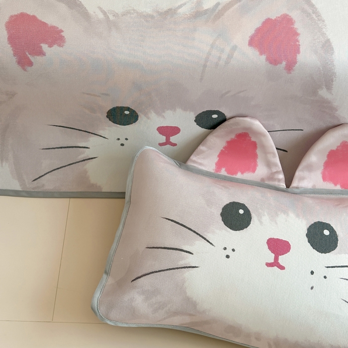 91家纺网 家纺一手货源 找家纺 澳萝拉 2025新款异形冰藤席数码印花系列席子凉席-风格二 甜心（床席款）