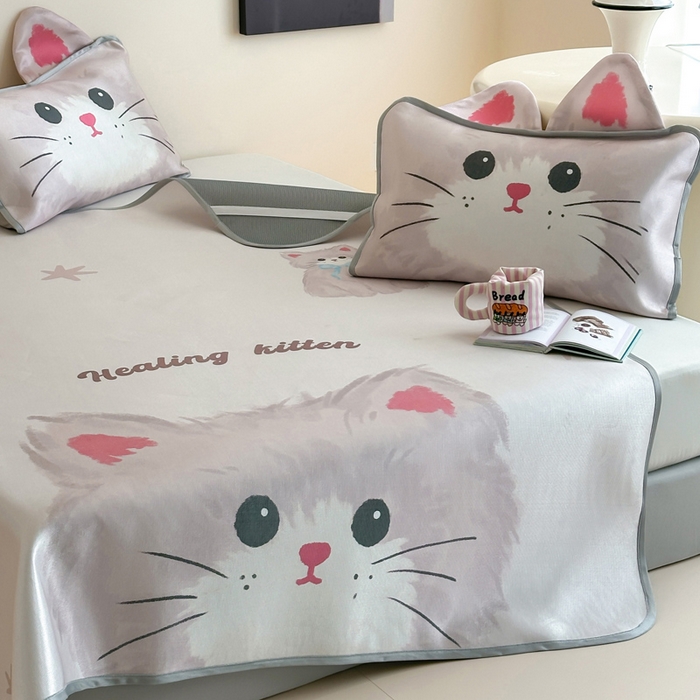 91家纺网 家纺一手货源 找家纺 澳萝拉 2025新款异形冰藤席数码印花系列席子凉席-风格二 甜心（床席款）