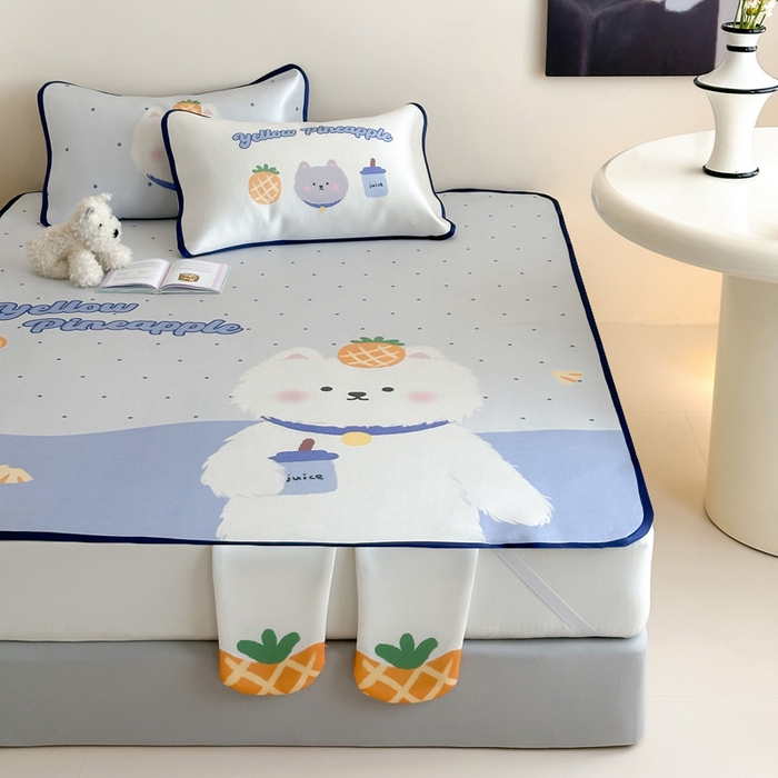 91家纺网 家纺一手货源 找家纺 澳萝拉 2025新款异形冰藤席数码印花系列席子凉席-风格二 喜欢你（床席款）