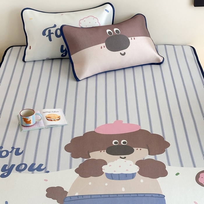 91家纺网 家纺一手货源 找家纺 澳萝拉 2025新款异形冰藤席数码印花系列席子凉席-风格二 甜甜圈（床席款）