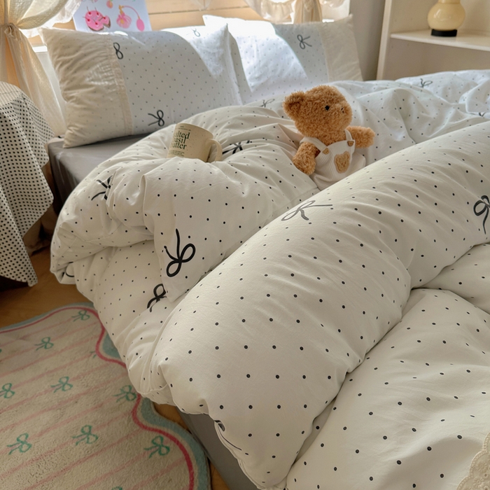 91家纺网 家纺一手货源 找家纺 （总）桃心家居 2025新款云感水洗棉蕾丝花边四件套