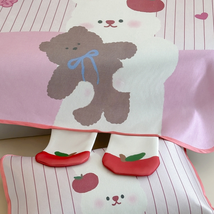 91家纺网 家纺一手货源 找家纺 澳萝拉 2025新款异形冰藤席数码印花系列席子凉席-风格二 棉花糖兔兔（床席款）