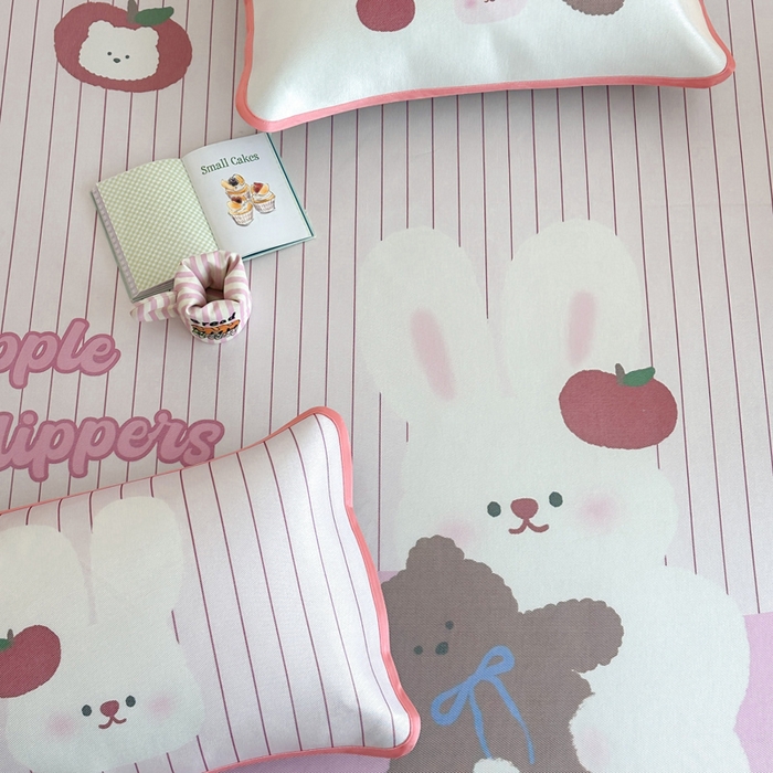 91家纺网 家纺一手货源 找家纺 澳萝拉 2025新款异形冰藤席数码印花系列席子凉席-风格二 棉花糖兔兔（床席款）