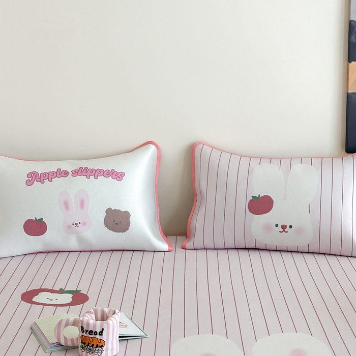 91家纺网 家纺一手货源 找家纺 澳萝拉 2025新款异形冰藤席数码印花系列席子凉席-风格二 棉花糖兔兔（床席款）