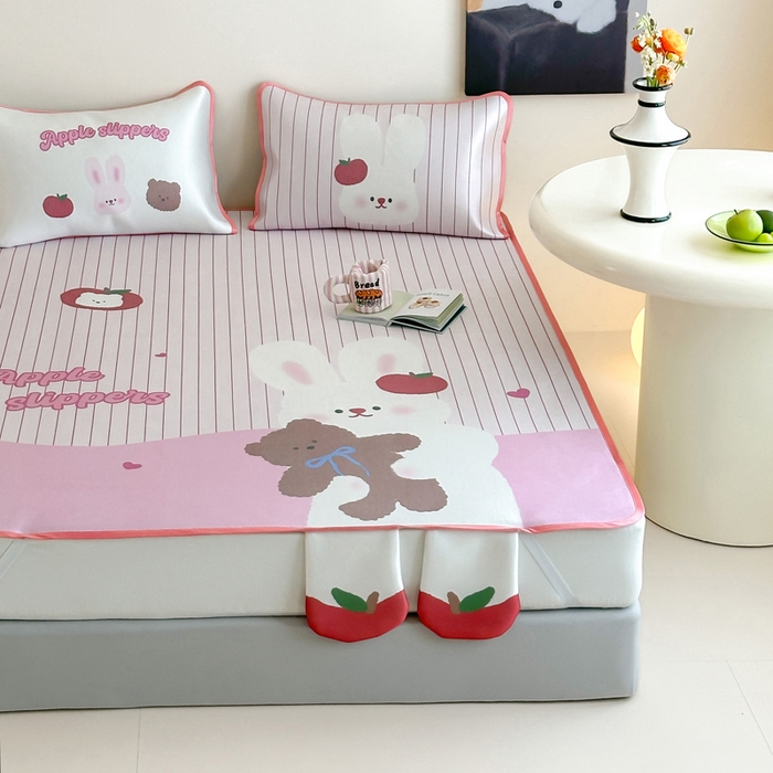 澳萝拉 2025新款异形冰藤席数码印花系列席子凉席-风格二 棉花糖兔兔（床席款）