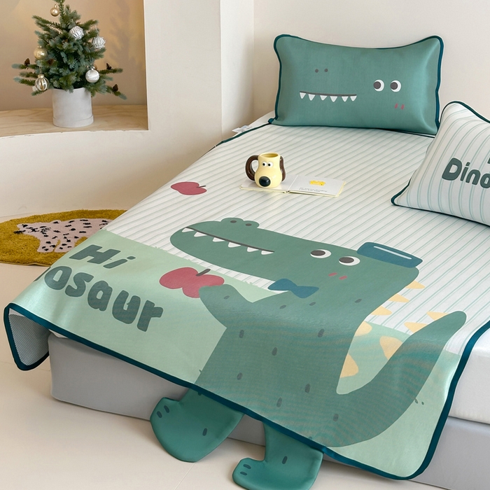 91家纺网 家纺一手货源 找家纺 澳萝拉 2025新款异形冰藤席数码印花系列席子凉席-风格二 萌萌龙龙（床席款）