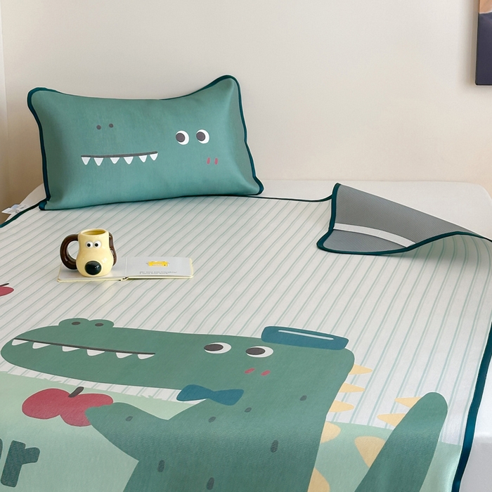 91家纺网 家纺一手货源 找家纺 澳萝拉 2025新款异形冰藤席数码印花系列席子凉席-风格二 萌萌龙龙（床席款）