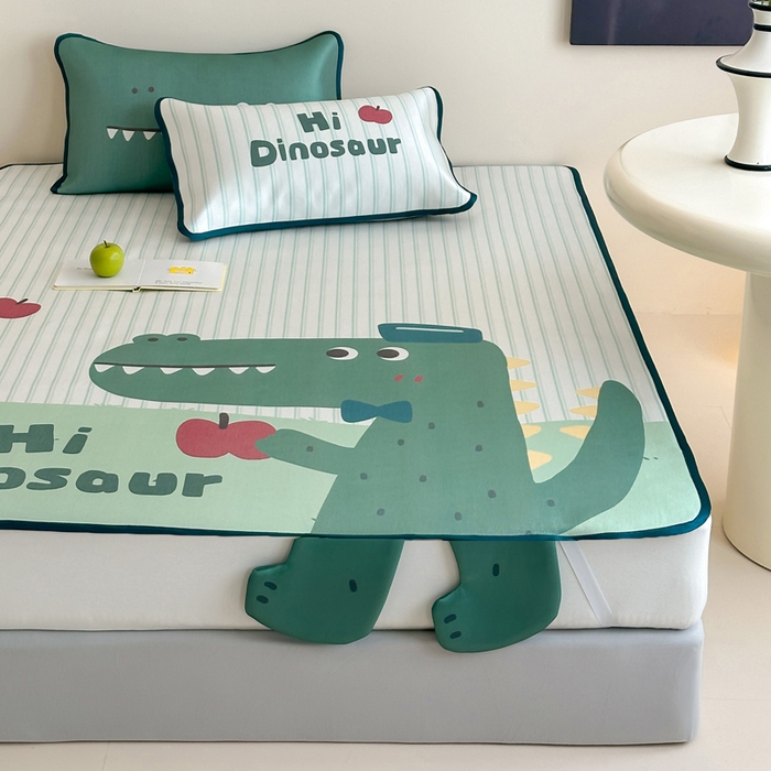 91家纺网 家纺一手货源 找家纺 澳萝拉 2025新款异形冰藤席数码印花系列席子凉席-风格二 萌萌龙龙（床席款）