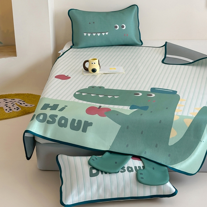 91家纺网 家纺一手货源 找家纺 澳萝拉 2025新款异形冰藤席数码印花系列席子凉席-风格二 萌萌龙龙（床席款）