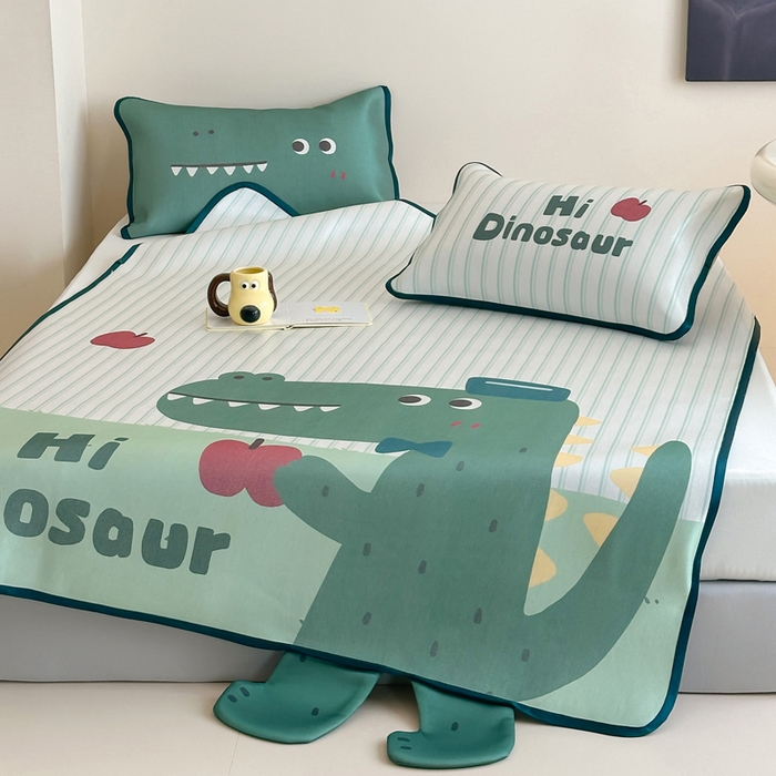 91家纺网 家纺一手货源 找家纺 澳萝拉 2025新款异形冰藤席数码印花系列席子凉席-风格二 萌萌龙龙（床席款）