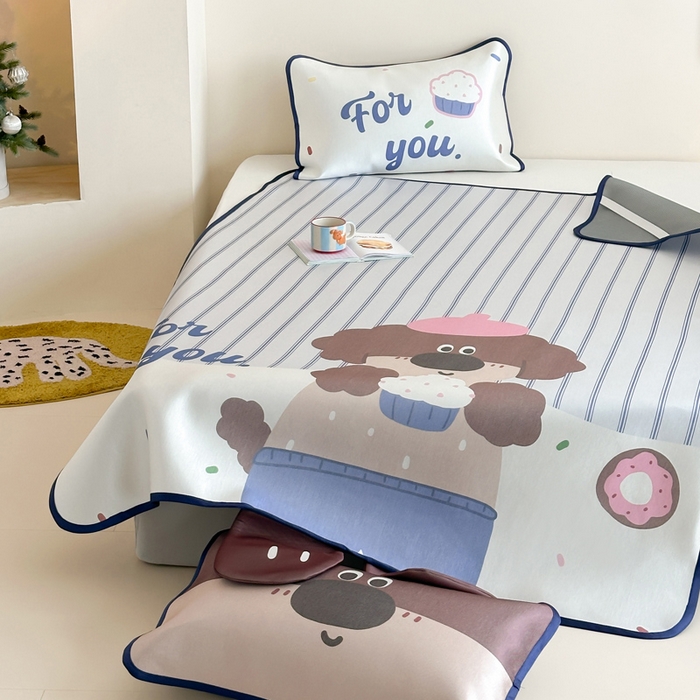 91家纺网 家纺一手货源 找家纺 澳萝拉 2025新款异形冰藤席数码印花系列席子凉席-风格二 甜甜圈（床席款）