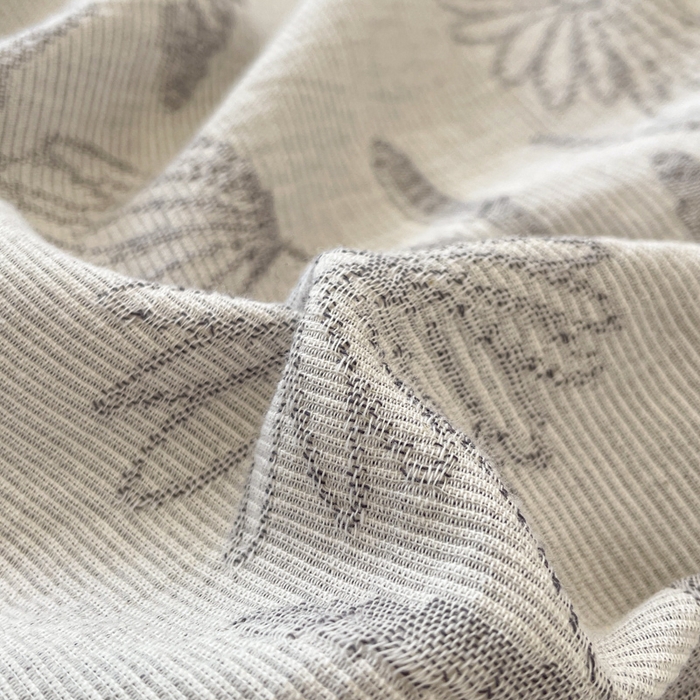 91家纺网 家纺一手货源 找家纺 菡宝 2025新款a类母婴级全棉色织三层纱提花被套纯棉被罩四件套支持定做定制尺寸 韵蝶-灰