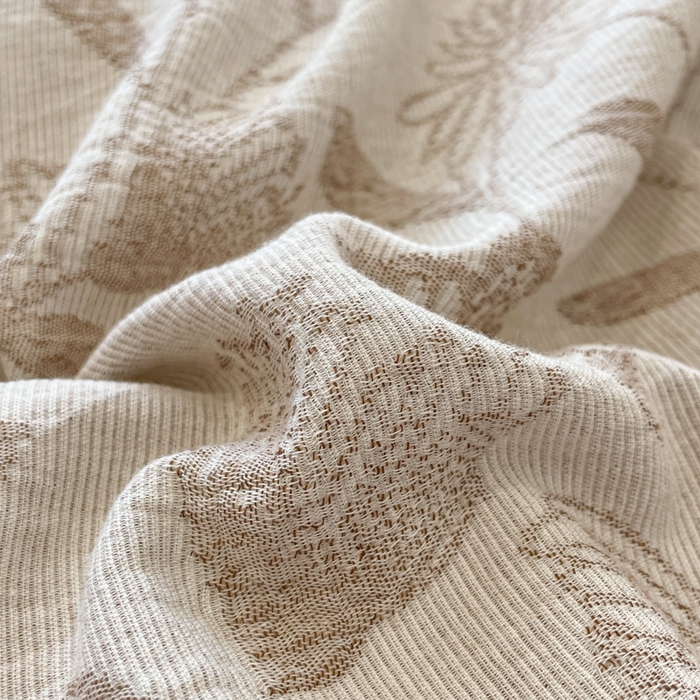 91家纺网 家纺一手货源 找家纺 菡宝 2025新款a类母婴级全棉色织三层纱提花被套纯棉被罩四件套支持定做定制尺寸 韵蝶-米咖