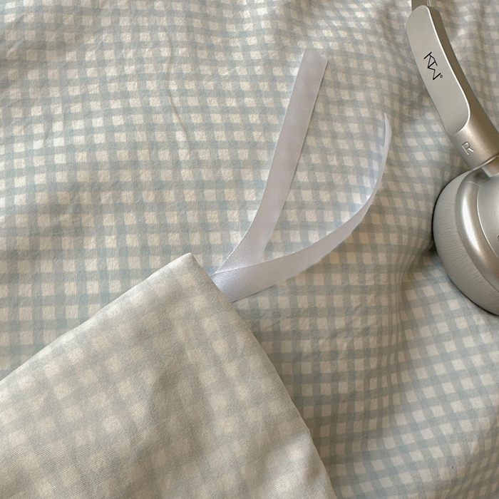 91家纺网 家纺一手货源 找家纺 桃心家居 2025新款云感水洗棉蕾丝花边四件套 水洗棉花边-蕾丝蓝格布丁