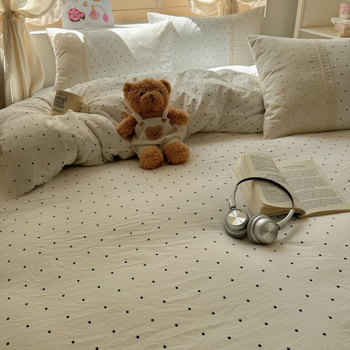 91家纺网 家纺一手货源 找家纺 桃心家居 2025新款云感水洗棉蕾丝花边四件套 水洗棉花边-蕾丝奶白清蓝