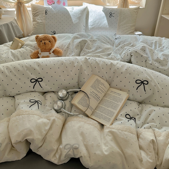 91家纺网 家纺一手货源 找家纺 桃心家居 2025新款云感水洗棉蕾丝花边四件套 水洗棉花边-蕾丝生椰玛奇朵