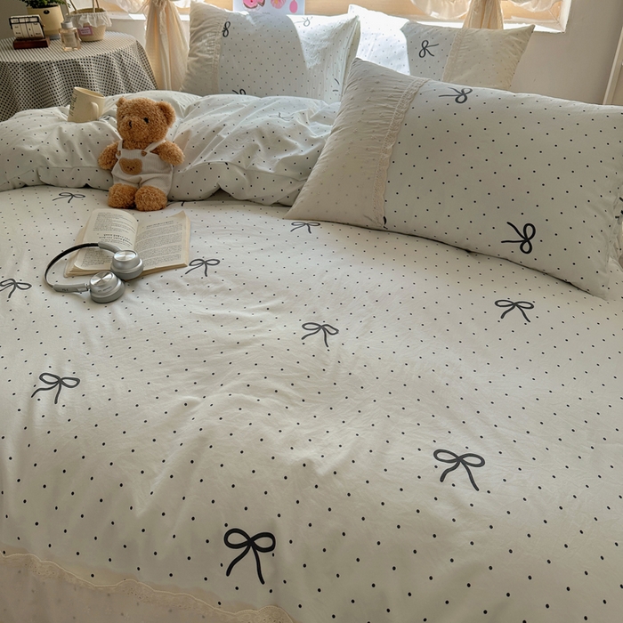 91家纺网 家纺一手货源 找家纺 桃心家居 2025新款云感水洗棉蕾丝花边四件套 水洗棉花边-蕾丝生椰玛奇朵