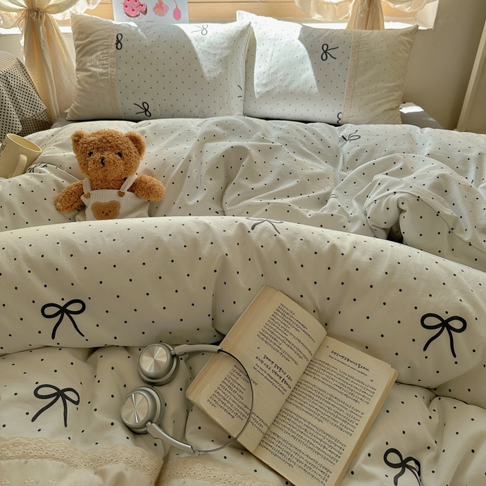 91家纺网 家纺一手货源 找家纺 桃心家居 2025新款云感水洗棉蕾丝花边四件套 水洗棉花边-蕾丝生椰玛奇朵