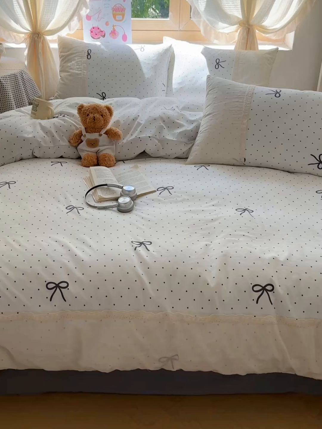 91家纺网 家纺一手货源 找家纺 桃心家居 2025新款云感水洗棉蕾丝花边四件套 水洗棉花边-蕾丝生椰玛奇朵