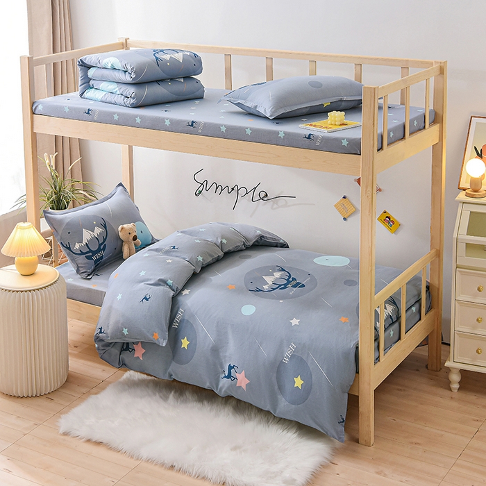 91家纺网 家纺一手货源 找家纺 （总）鑫宇 2025全棉13372床单款印花学生三件套2