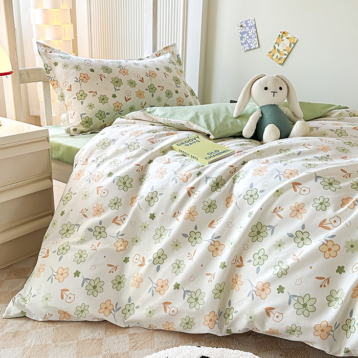 91家纺网 家纺一手货源 找家纺 鑫宇 2025全棉13372床单款印花学生三件套 花香暗里