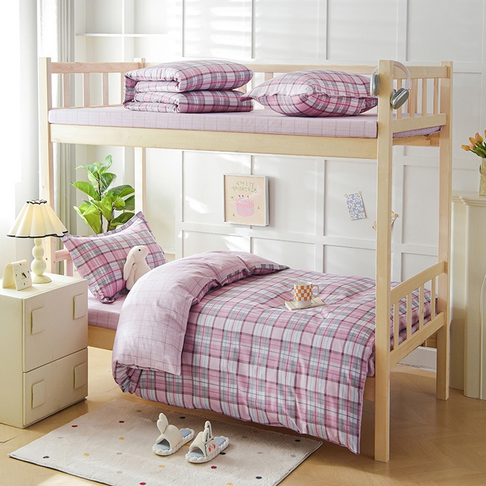 91家纺网 家纺一手货源 找家纺 鑫宇 2025全棉13372床单款印花学生三件套 梦的启航-粉