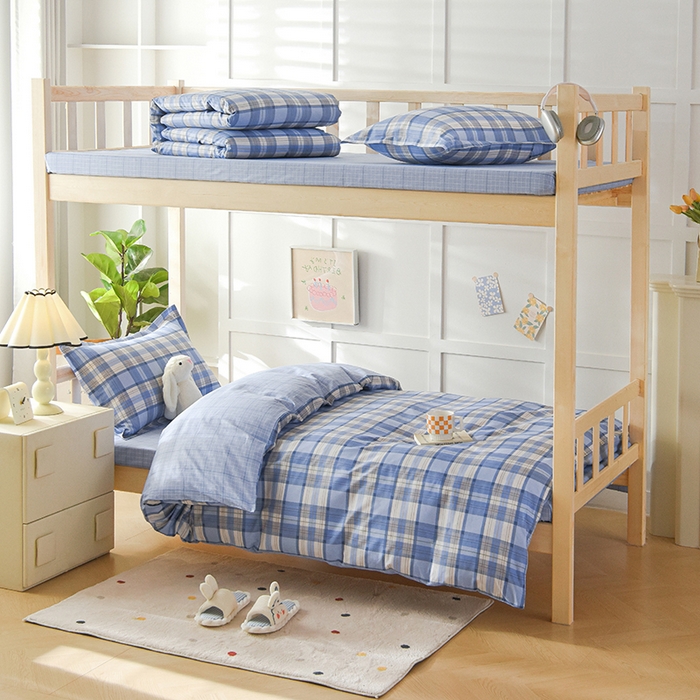 91家纺网 家纺一手货源 找家纺 鑫宇 2025全棉13372床单款印花学生三件套 梦的启航-蓝