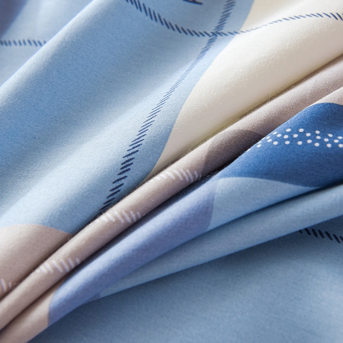 91家纺网 家纺一手货源 找家纺 鑫宇 2025全棉13372床单款印花学生三件套 米拉之城-蓝