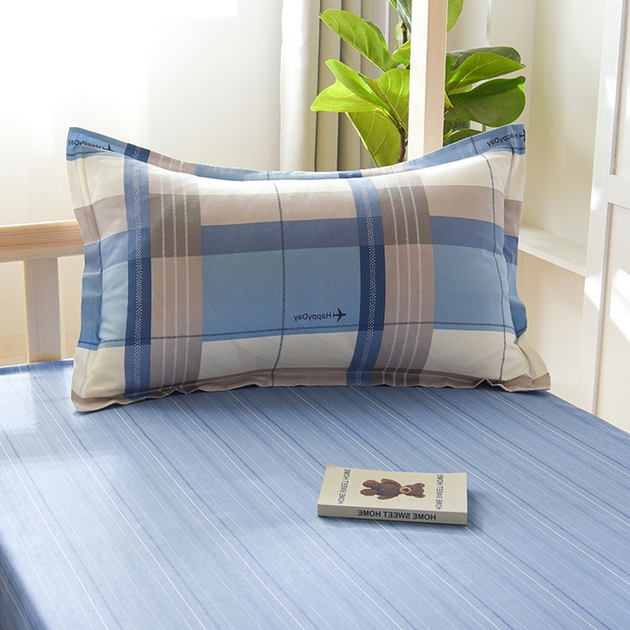 91家纺网 家纺一手货源 找家纺 鑫宇 2025全棉13372床单款印花学生三件套 米拉之城-蓝