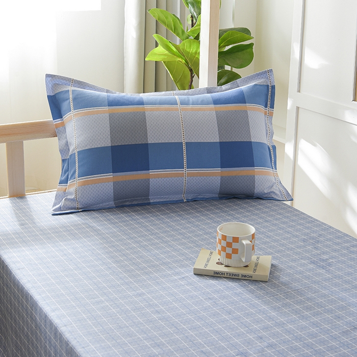 91家纺网 家纺一手货源 找家纺 鑫宇 2025全棉13372床单款印花学生三件套 夏曲-蓝