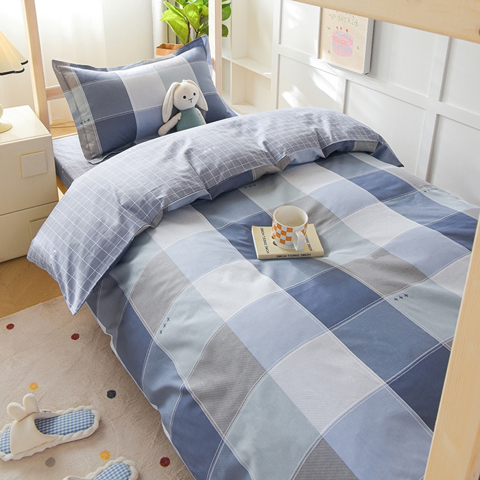 91家纺网 家纺一手货源 找家纺 鑫宇 2025全棉13372床单款印花学生三件套 向往生活-灰