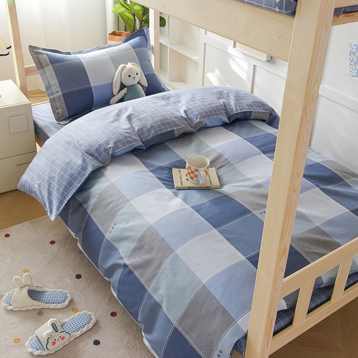 91家纺网 家纺一手货源 找家纺 鑫宇 2025全棉13372床单款印花学生三件套 向往生活-灰