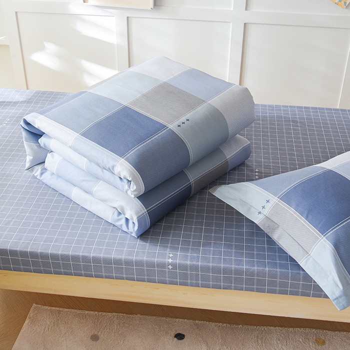 91家纺网 家纺一手货源 找家纺 鑫宇 2025全棉13372床单款印花学生三件套 向往生活-灰