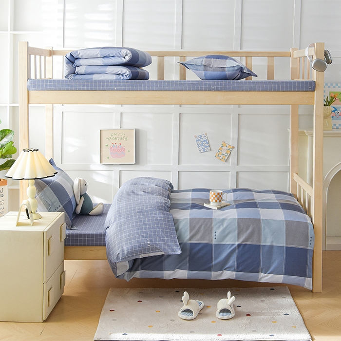 91家纺网 家纺一手货源 找家纺 鑫宇 2025全棉13372床单款印花学生三件套 向往生活-灰