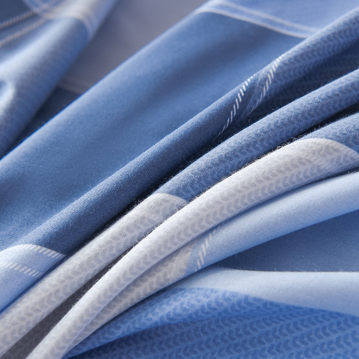 91家纺网 家纺一手货源 找家纺 鑫宇 2025全棉13372床单款印花学生三件套 向往生活-蓝