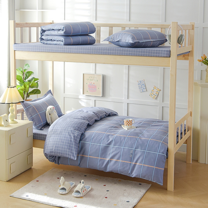 91家纺网 家纺一手货源 找家纺 鑫宇 2025全棉13372床单款印花学生三件套 新都时尚-灰