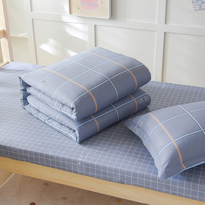 91家纺网 家纺一手货源 找家纺 鑫宇 2025全棉13372床单款印花学生三件套 新都时尚-灰