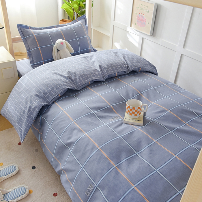 91家纺网 家纺一手货源 找家纺 鑫宇 2025全棉13372床单款印花学生三件套 新都时尚-灰