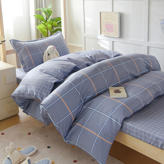 91家纺网 家纺一手货源 找家纺 鑫宇 2025全棉13372床单款印花学生三件套 新都时尚-灰