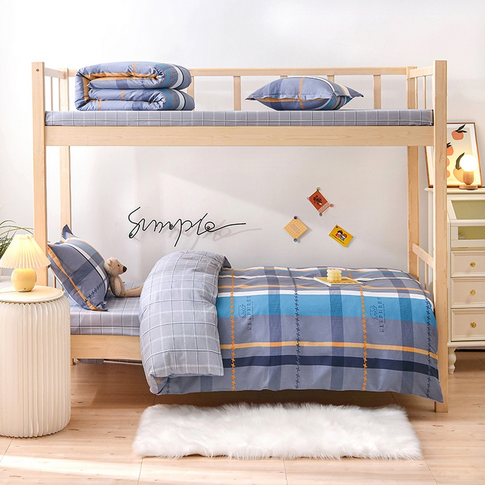 91家纺网 家纺一手货源 找家纺 鑫宇 2025全棉13372床单款印花学生三件套 安迪丝-灰