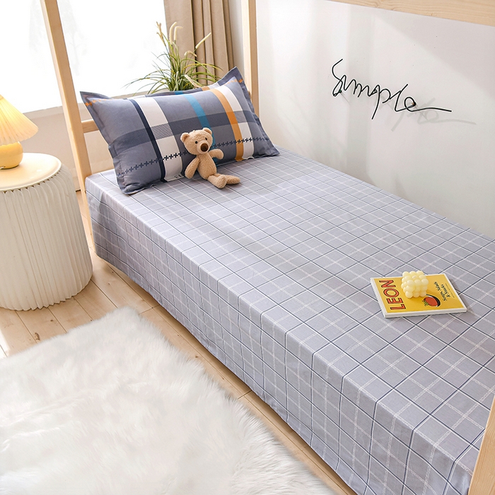 91家纺网 家纺一手货源 找家纺 鑫宇 2025全棉13372床单款印花学生三件套 安迪丝-灰