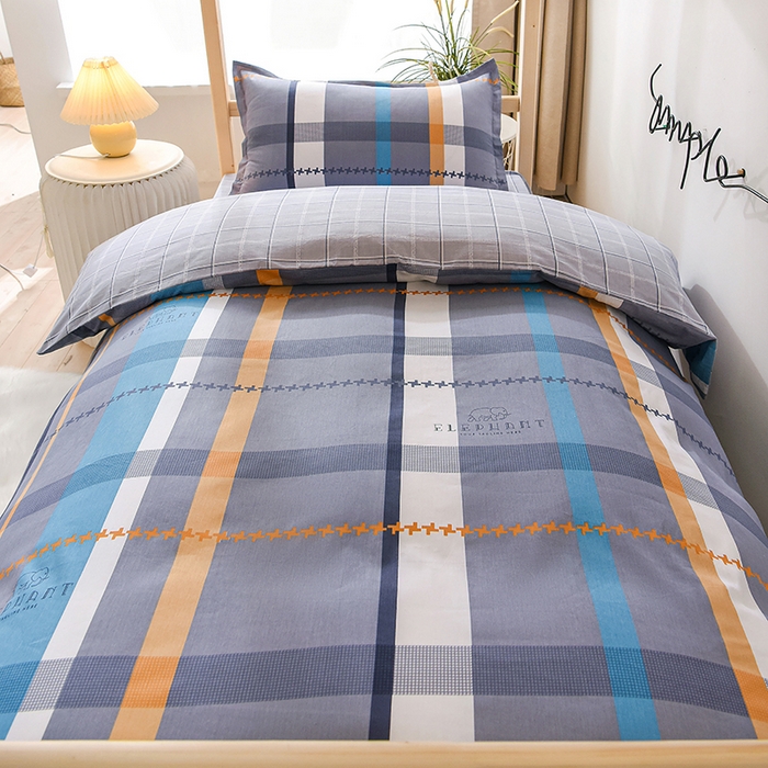 91家纺网 家纺一手货源 找家纺 鑫宇 2025全棉13372床单款印花学生三件套 安迪丝-灰