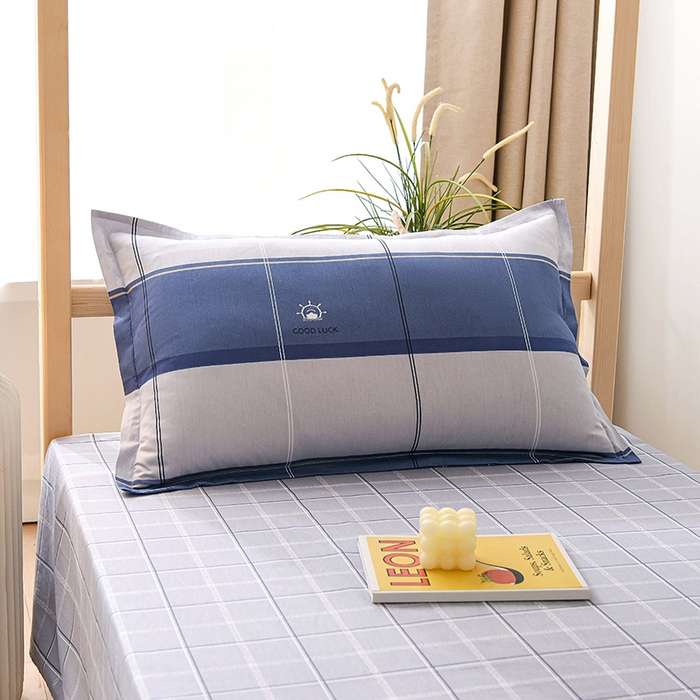 91家纺网 家纺一手货源 找家纺 鑫宇 2025全棉13372床单款印花学生三件套 好运时节-蓝