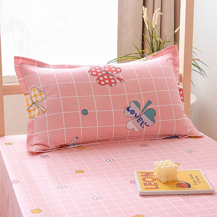 91家纺网 家纺一手货源 找家纺 鑫宇 2025全棉13372床单款印花学生三件套 花季盛典-粉