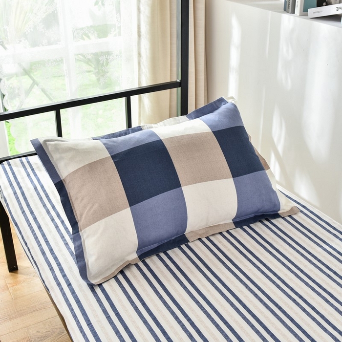 91家纺网 家纺一手货源 找家纺 鑫宇 2025全棉13372床单款印花学生三件套 洛丽塔-蓝