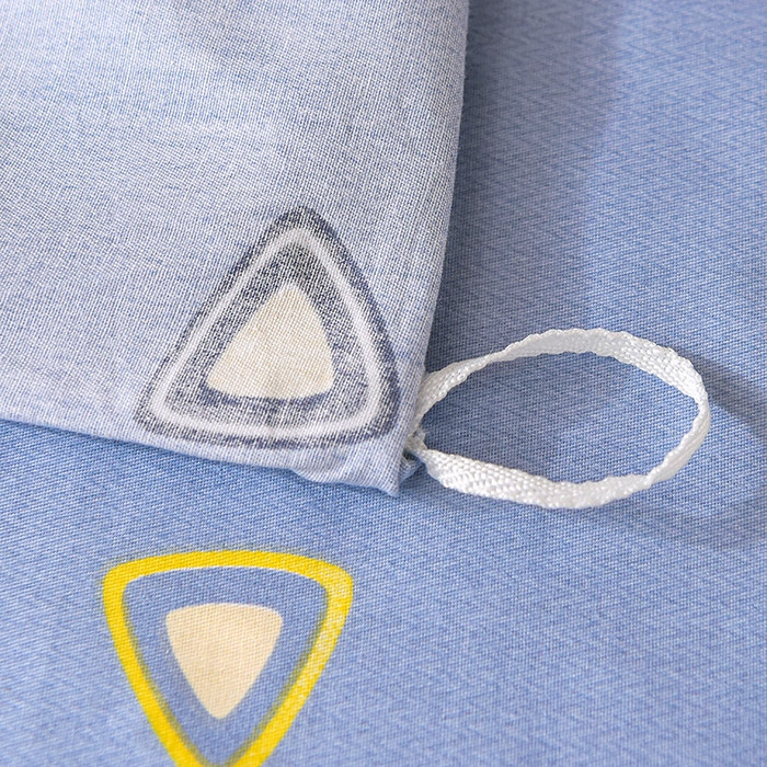 91家纺网 家纺一手货源 找家纺 鑫宇 2025全棉13372床单款印花学生三件套 趣味皇冠-蓝