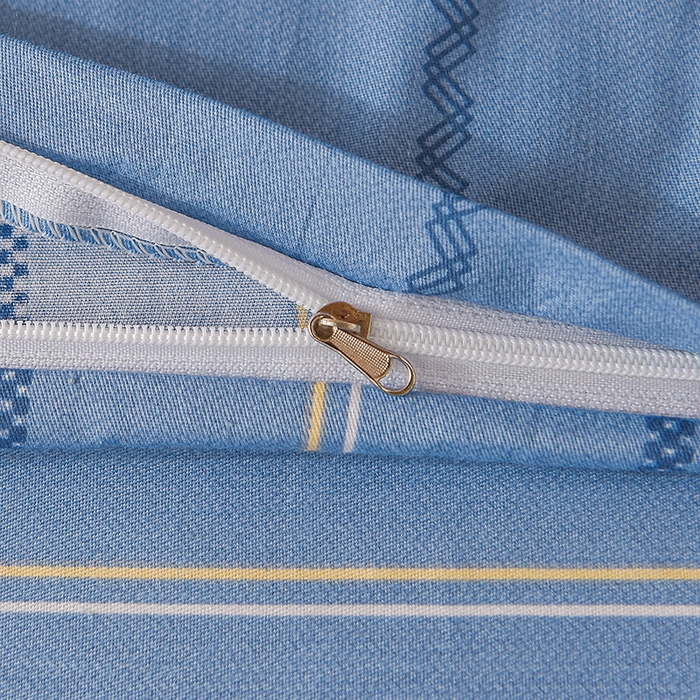 91家纺网 家纺一手货源 找家纺 鑫宇 2025全棉13372床单款印花学生三件套 神采旅途-蓝