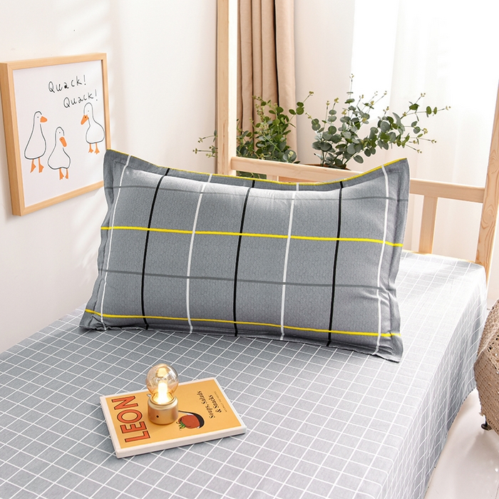 91家纺网 家纺一手货源 找家纺 鑫宇 2025全棉13372床单款印花学生三件套 时尚悦格-灰