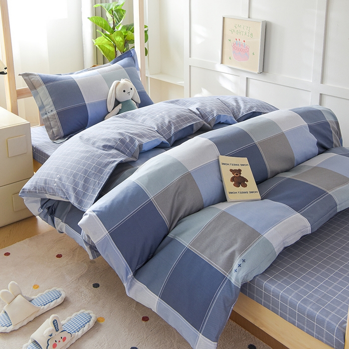 91家纺网 家纺一手货源 找家纺 鑫宇 2025全棉13372床单款印花学生三件套 向往生活-灰