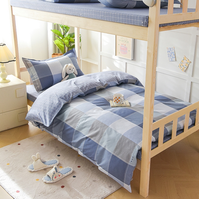 91家纺网 家纺一手货源 找家纺 鑫宇 2025全棉13372床单款印花学生三件套 向往生活-灰